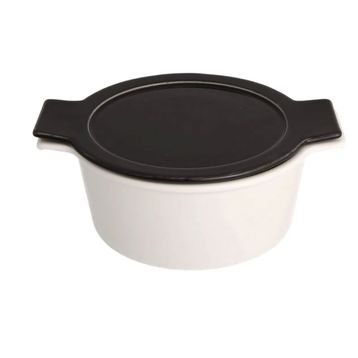 Porland Cookland İndüksiyonlu 2.1 lt Porselen Siyah Kapaklı Derin Tencere
