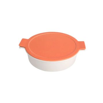 Porland Cookland İndüksiyonlu 2 lt Porselen Turuncu Kapaklı Basık Tencere