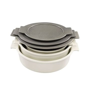 Porland Cookland İndüksiyonlu 6 Parça Porselen Koyu Gri Tencere Takımı