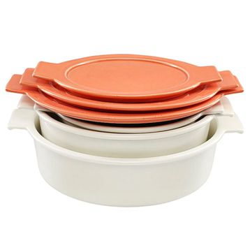 Porland Cookland İndüksiyonlu 6 Parça Porselen Turuncu Tencere Takımı