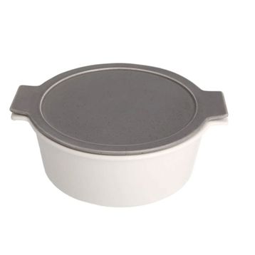 Porland Cookland Isıya Dayanıklı 2.1 lt Porselen Koyu Gri Kapaklı Derin Tencere