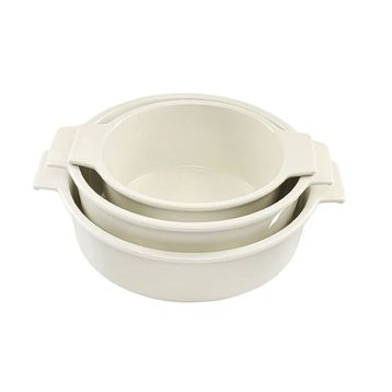Porland Cookland Isıya Dayanıklı 6 Parça Porselen Kırmızı Kapaklı Tencere Takım