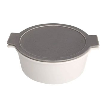 Porland Cookland Isıya Dayanıklı 6 Parça Porselen Koyu Gri Kapaklı Tencere Takımı