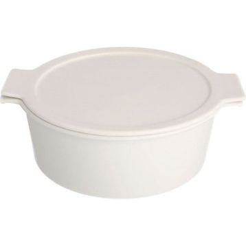 Porland Cookland Isıya Dayanıklı Koyu Gri 1.3 lt 26 cm Beyaz Kapaklı Derin Tencere