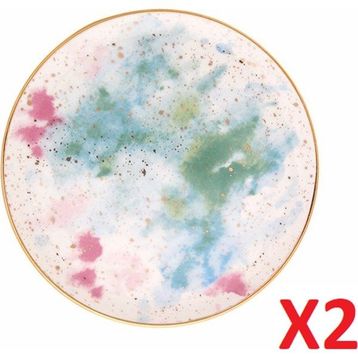 Porland Cosmos Desen 20 cm 2'li Düz Tabak