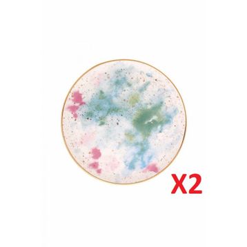 Porland Cosmos Desen 20 cm 2'li Düz Tabak