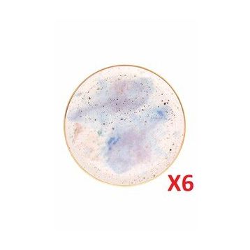 Porland Cosmos Desen 24 cm 6'lı Düz Tabak