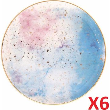 Porland Cosmos Desen 24 cm 6'lı Düz Tabak