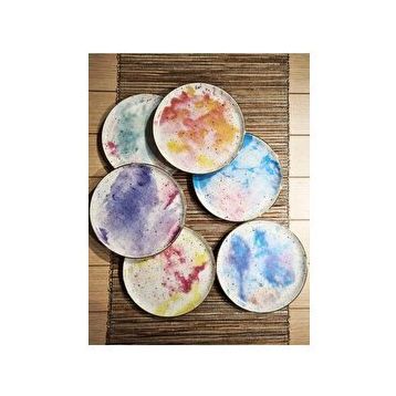 Porland Cosmos Karma Desen 17 cm 6'lı Tatlı Tabağı