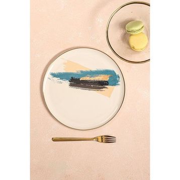 Porland Dash 21 cm Renkli Düz Pasta Tabağı