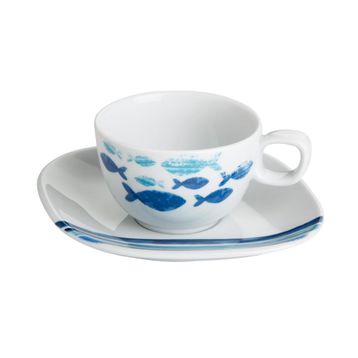 Porland Deep Blue Desen3 Tabaklı 285 cc Çay Fincanı