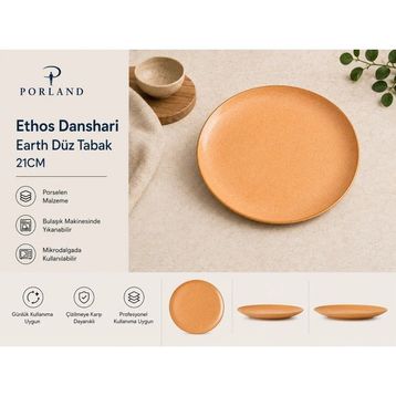 Porland Ethos Danshari Earth 21 cm Düz Tabak