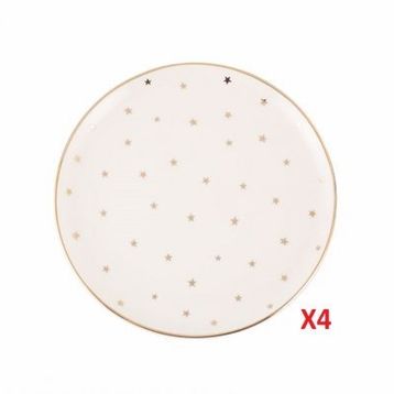 Porland Forest 4 Parça 20 cm Düz Tabak Seti