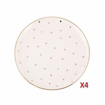 Porland Forest 4 Parça 20 cm Düz Tabak Seti
