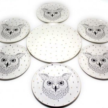 Porland Forest 7 Parça Servis Tabağı Ve Bear Pasta Sunum Seti