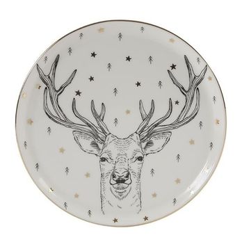 Porland Forest Deer 20 cm Düz Tabak