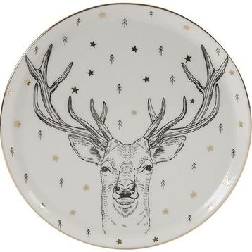 Porland Forest Deer 20 cm Düz Tabak