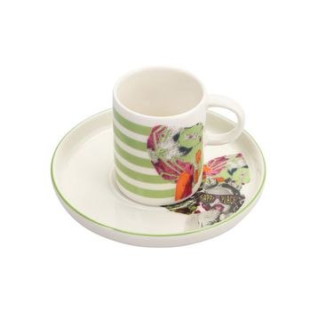 Porland Funky Desen 3 200 cc Tabaklı Çay Fincanı