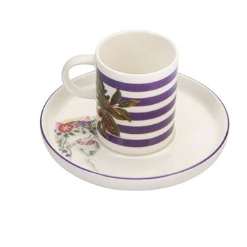 Porland Funky Desen 4 85 cc Tabaklı Kahve Fincanı