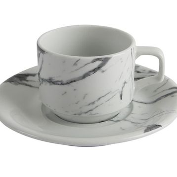 Porland Marbly Tabaklı 140 cc Çay Fincanı