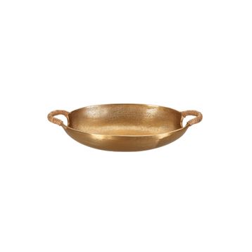 Porland Milos 40x23x9 cm Altın Oval Derin Tepsi
