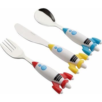 Porland Mini Rocket 3 Parça Çocuk Çatal Kaşık Bıçak Takımı