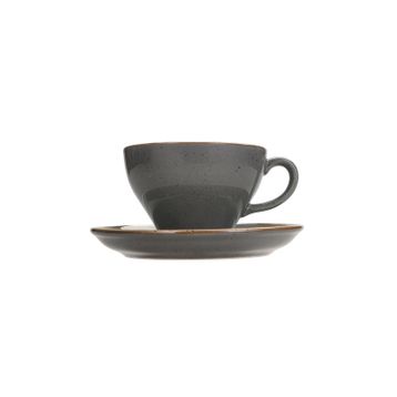 Porland More Grace Seasons Koyu Gri 365 cc 6 Adet Tabaklı Çay Fincanı