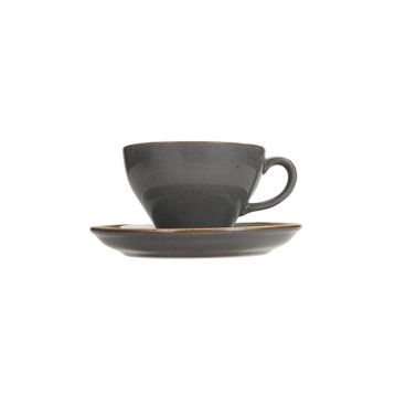 Porland More Grace Seasons Koyu Gri 365 cc 6 Adet Tabaklı Çay Fincanı