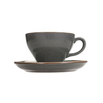 Porland More Grace Seasons Koyu Gri 365 cc 6 Adet Tabaklı Çay Fincanı