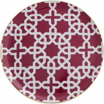 Porland Morocco D5 Fuşya 24 cm 6 Adet Düz Tabak