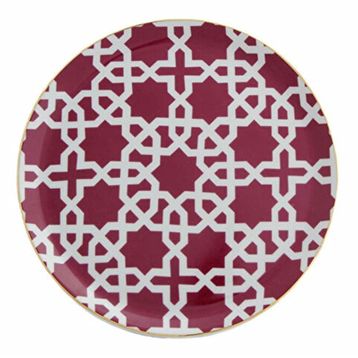 Porland Morocco D5 Fuşya 24 cm 6 Adet Düz Tabak