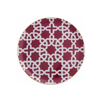 Porland Morocco D5 Fuşya 24 cm 6 Adet Düz Tabak