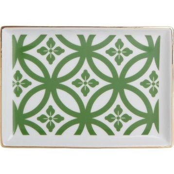 Porland Morocco Desen 1 Yeşil 18x13 cm Porselen Kahvaltı Tabağı