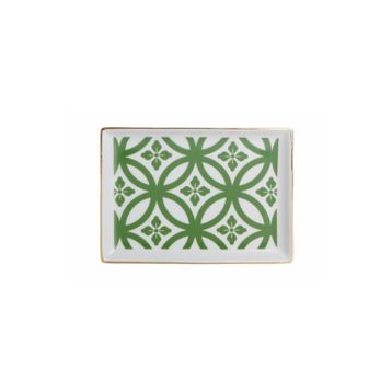 Porland Morocco Desen 1 Yeşil 18x13 cm Porselen Kahvaltı Tabağı