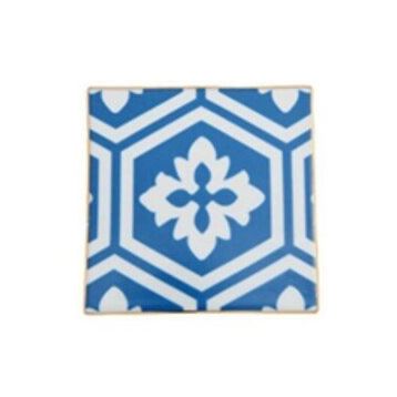 Porland Morocco Desen 2 Mavi 10x10 cm Bardak Altlığı