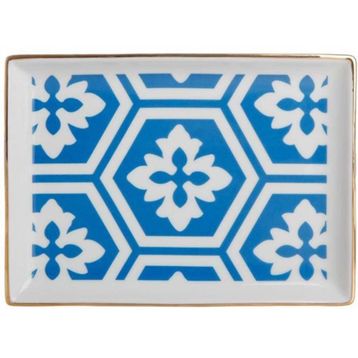 Porland Morocco Desen 2 Mavi 18x13 cm Porselen Kahvaltı Tabağı
