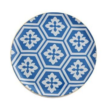 Porland Morocco Desen 2 Mavi 24 cm Düz Tabak