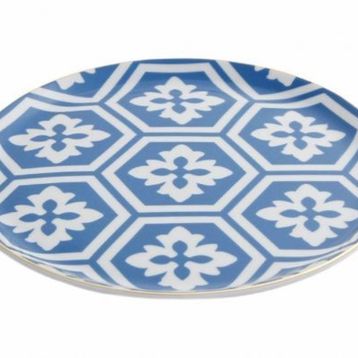 Porland Morocco Desen 2 Mavi 24 cm Düz Tabak
