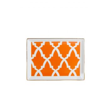 Porland Morocco Desen 3 Turuncu 18x13 cm Porselen Kahvaltı Tabağı