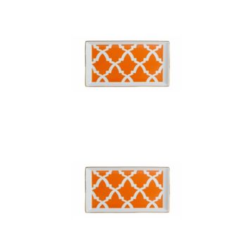 Porland Morocco Desen 3 Turuncu 18x13 cm Porselen Kahvaltı Tabağı