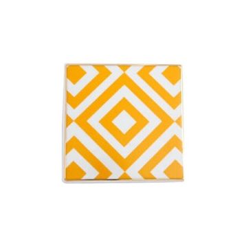 Porland Morocco Desen 4 Sarı 10x10 cm Bardak Altlığı