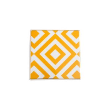 Porland Morocco Desen 4 Sarı 10x10 cm Bardak Altlığı