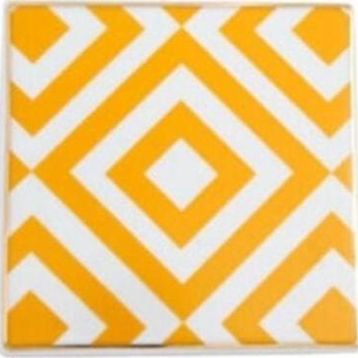 Porland Morocco Desen 4 Sarı 10x10 cm Bardak Altlığı