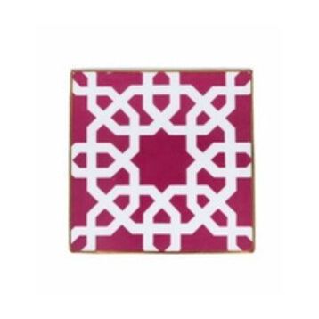 Porland Morocco Desen 5 Fuşya 10x10 cm Bardak Altlığı