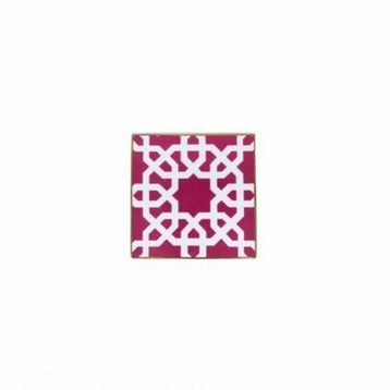 Porland Morocco Desen 5 Fuşya 10x10 cm Bardak Altlığı