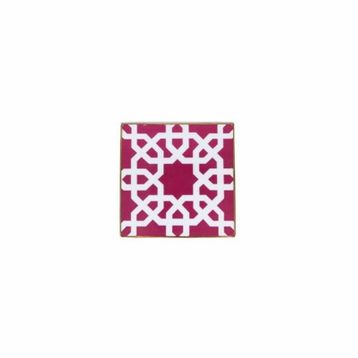Porland Morocco Desen 5 Fuşya 10x10 cm Bardak Altlığı
