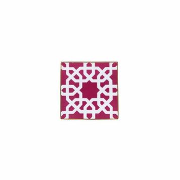 Porland Morocco Desen 5 Fuşya 10x10 cm Bardak Altlığı
