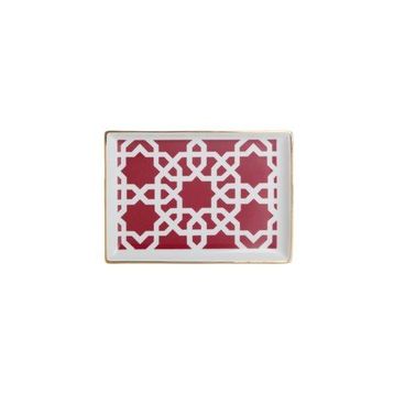 Porland Morocco Desen 5 Fuşya 18x13 cm Porselen Kahvaltı Tabağı