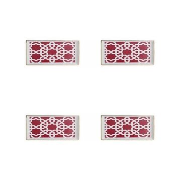 Porland Morocco Desen 5 Fuşya 18x13 cm Porselen Kahvaltı Tabağı