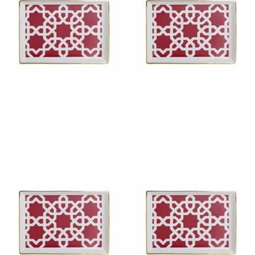 Porland Morocco Desen 5 Fuşya 18x13 cm Porselen Kahvaltı Tabağı